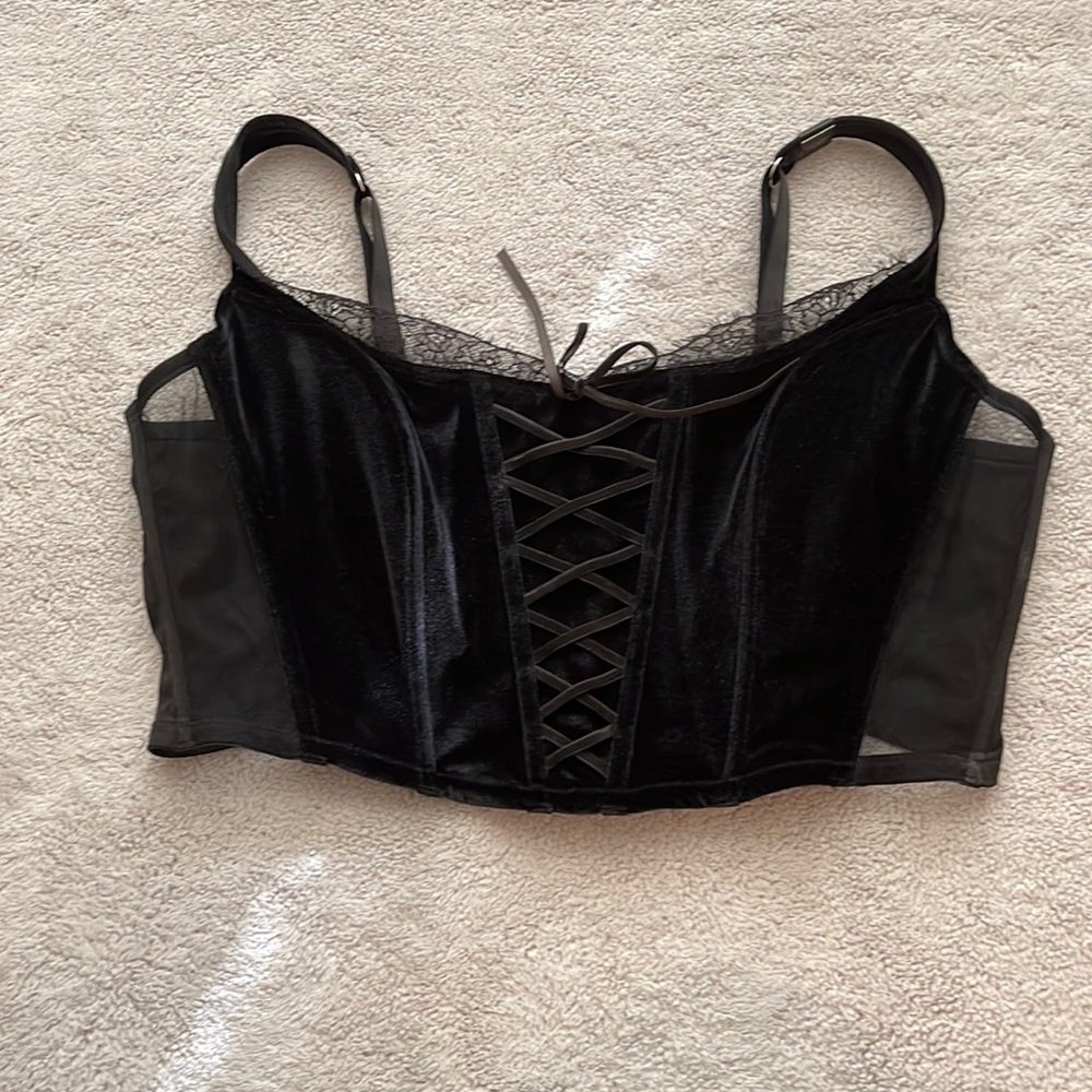 Black velvet Victoria’s Secret corset top